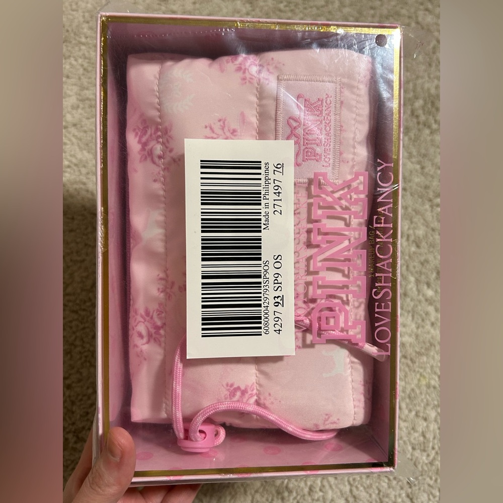 PINK LoveShackFancy Quilted Floral Makeup Bag Beaux Icons OS Barbiecore Y2K - Picture 6 of 11
